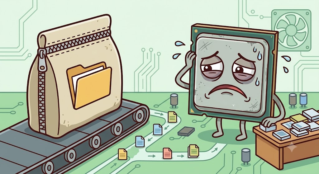 Sad CPU seeing a ZIP file